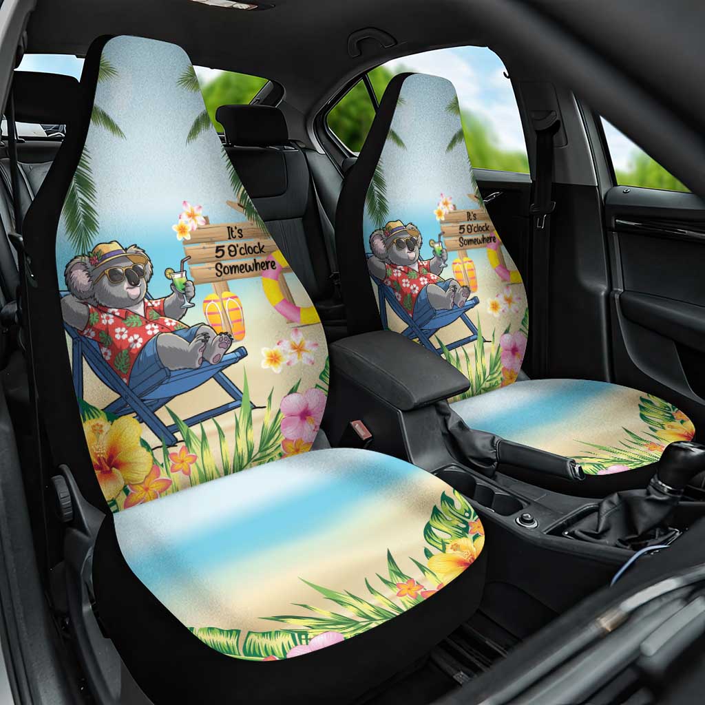 Chilling Koala Australia Car Seat Cover It's 5 O’Clock Somewhere Tropical Vibes - Aussie Hoodie