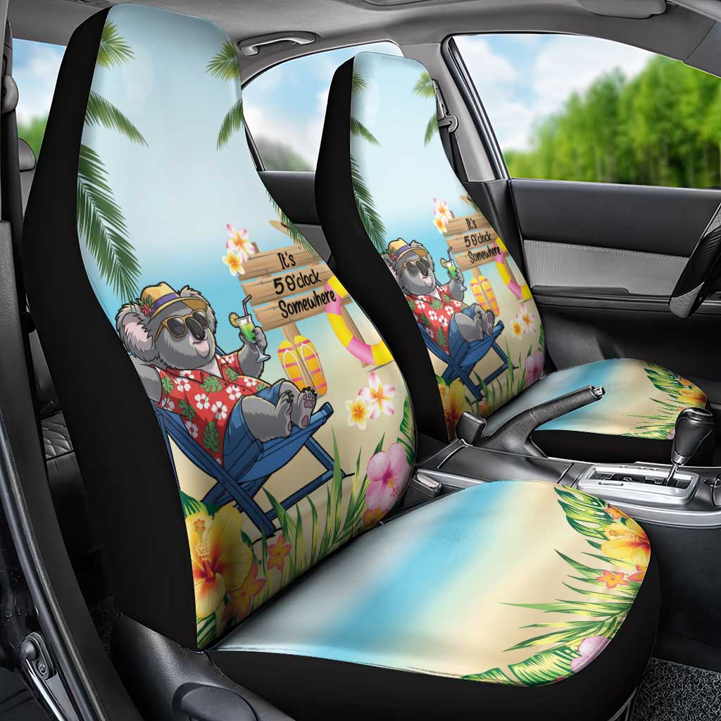 Chilling Koala Australia Car Seat Cover It's 5 O’Clock Somewhere Tropical Vibes - Aussie Hoodie