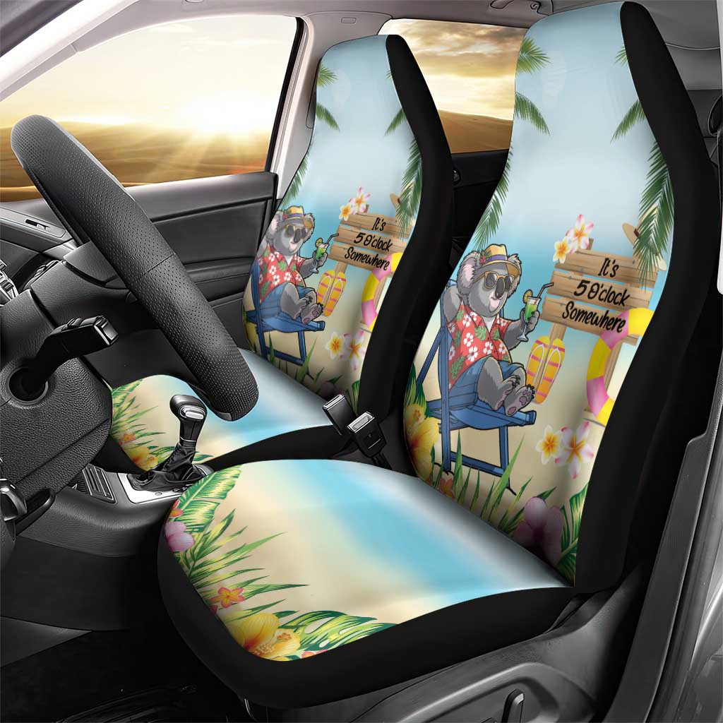 Chilling Koala Australia Car Seat Cover It's 5 O’Clock Somewhere Tropical Vibes - Aussie Hoodie