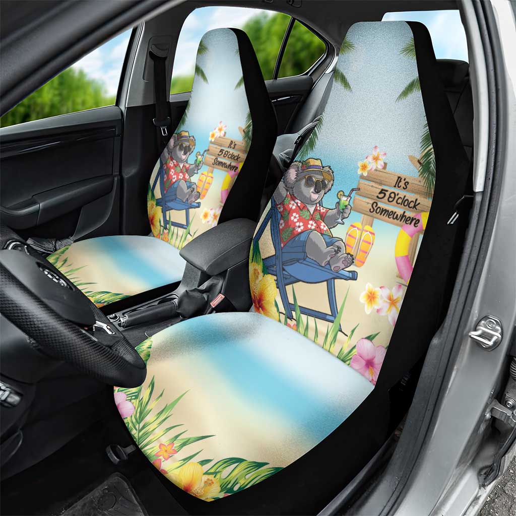 Chilling Koala Australia Car Seat Cover It's 5 O’Clock Somewhere Tropical Vibes - Aussie Hoodie