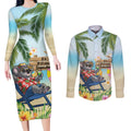 Chilling Koala Australia Couples Matching Long Sleeve Bodycon Dress and Long Sleeve Button Shirt It's 5 O’Clock Somewhere Tropical Vibes - Aussie Hoodie