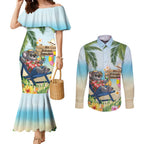 Chilling Koala Australia Couples Matching Mermaid Dress and Long Sleeve Button Shirt It's 5 O’Clock Somewhere Tropical Vibes - Aussie Hoodie