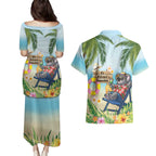Chilling Koala Australia Couples Matching Puletasi and Hawaiian Shirt It's 5 O’Clock Somewhere Tropical Vibes - Aussie Hoodie