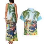 Chilling Koala Australia Couples Matching Tank Maxi Dress and Hawaiian Shirt It's 5 O’Clock Somewhere Tropical Vibes - Aussie Hoodie