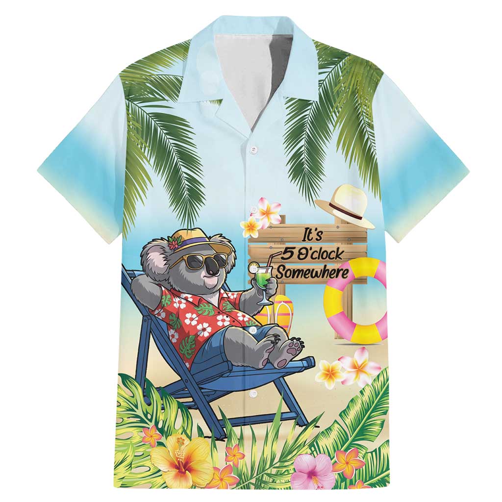 Chilling Koala Australia Family Matching Mermaid Dress and Hawaiian Shirt It's 5 O’Clock Somewhere Tropical Vibes - Aussie Hoodie