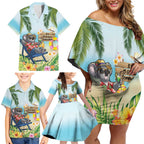 Chilling Koala Australia Family Matching Off Shoulder Short Dress and Hawaiian Shirt It's 5 O’Clock Somewhere Tropical Vibes - Aussie Hoodie