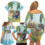 Chilling Koala Australia Family Matching Off Shoulder Short Dress and Hawaiian Shirt It's 5 O’Clock Somewhere Tropical Vibes - Aussie Hoodie