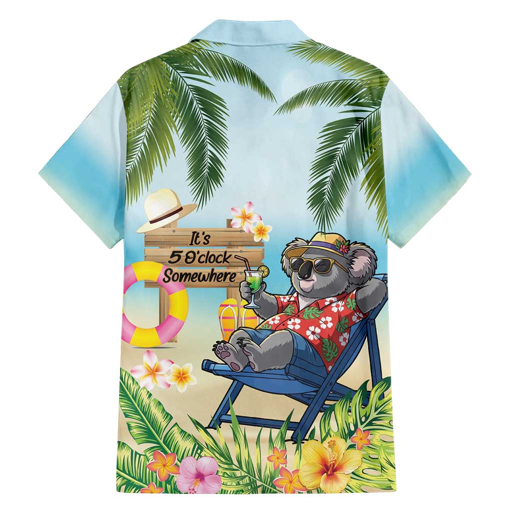Chilling Koala Australia Family Matching Off Shoulder Short Dress and Hawaiian Shirt It's 5 O’Clock Somewhere Tropical Vibes - Aussie Hoodie
