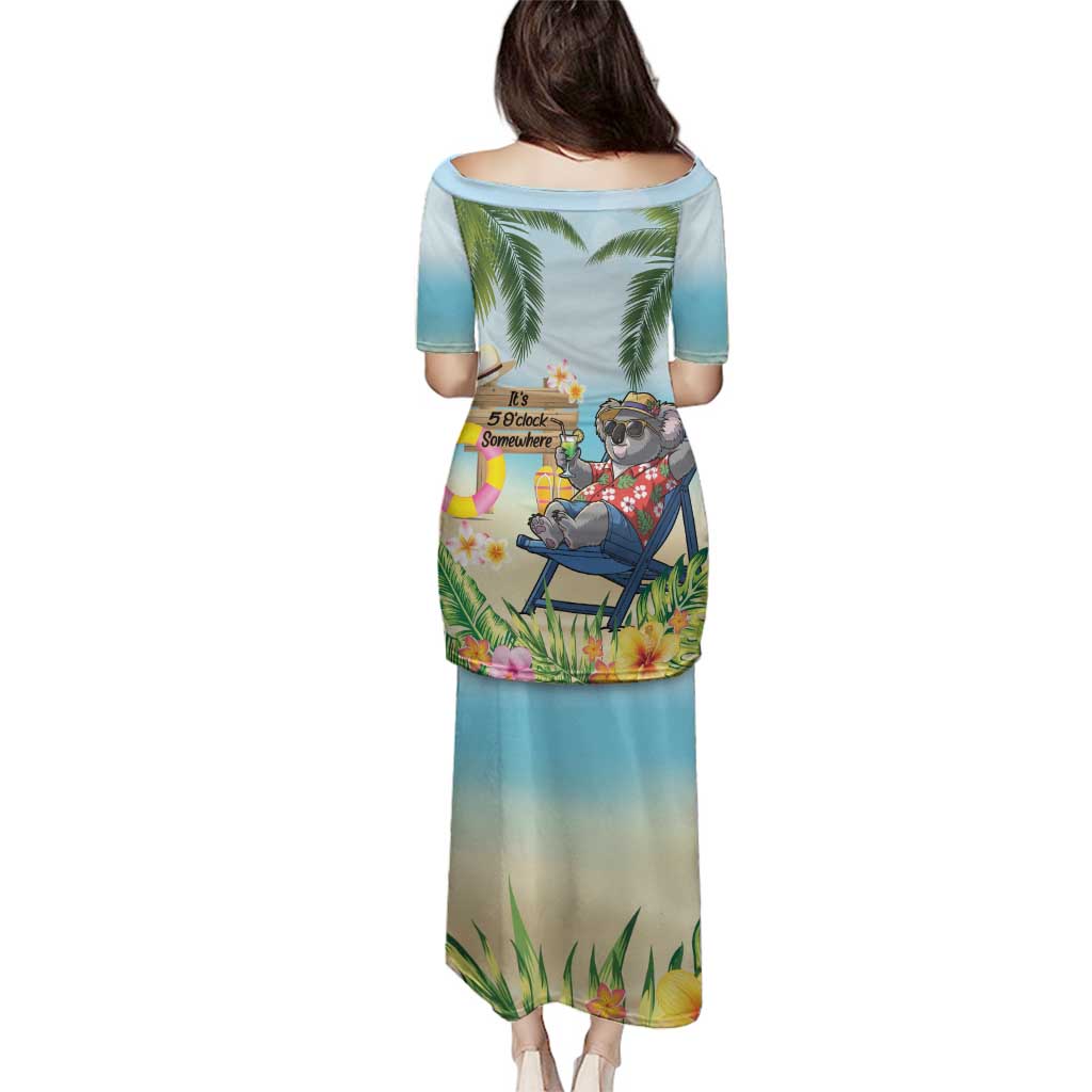 Chilling Koala Australia Family Matching Puletasi and Hawaiian Shirt It's 5 O’Clock Somewhere Tropical Vibes - Aussie Hoodie