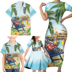Chilling Koala Australia Family Matching Short Sleeve Bodycon Dress and Hawaiian Shirt It's 5 O’Clock Somewhere Tropical Vibes - Aussie Hoodie