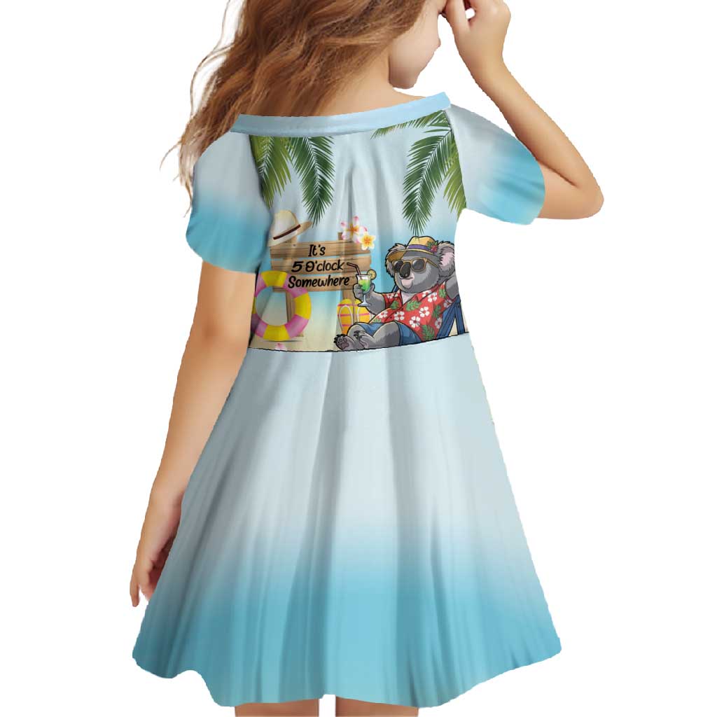 Chilling Koala Australia Family Matching Summer Maxi Dress and Hawaiian Shirt It's 5 O’Clock Somewhere Tropical Vibes - Aussie Hoodie