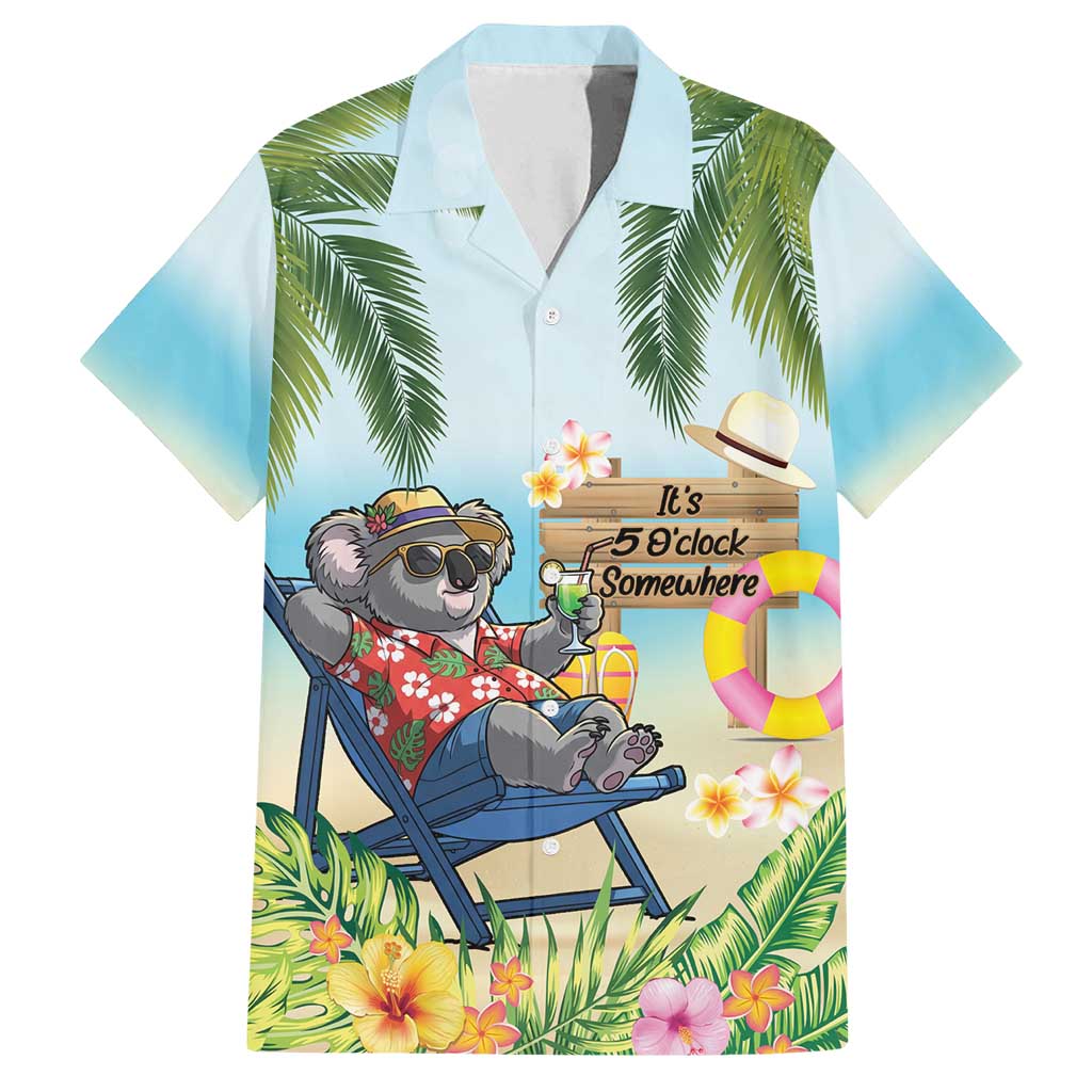 Chilling Koala Australia Family Matching Summer Maxi Dress and Hawaiian Shirt It's 5 O’Clock Somewhere Tropical Vibes - Aussie Hoodie