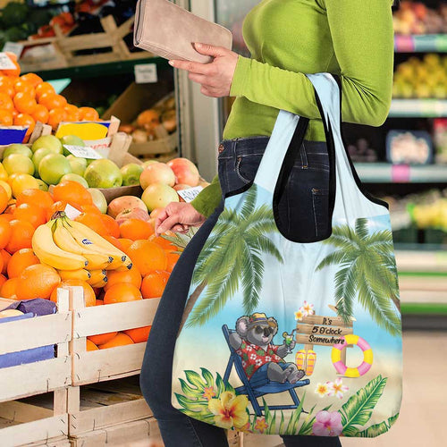 Chilling Koala Australia Grocery Bag It's 5 O’Clock Somewhere Tropical Vibes - Aussie Hoodie