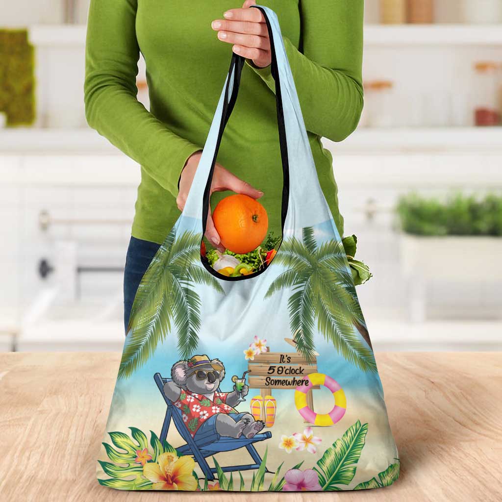 Chilling Koala Australia Grocery Bag It's 5 O’Clock Somewhere Tropical Vibes - Aussie Hoodie