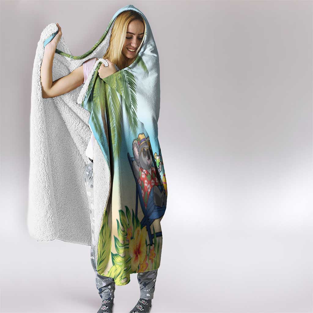 Chilling Koala Australia Hooded Blanket It's 5 O’Clock Somewhere Tropical Vibes - Aussie Hoodie