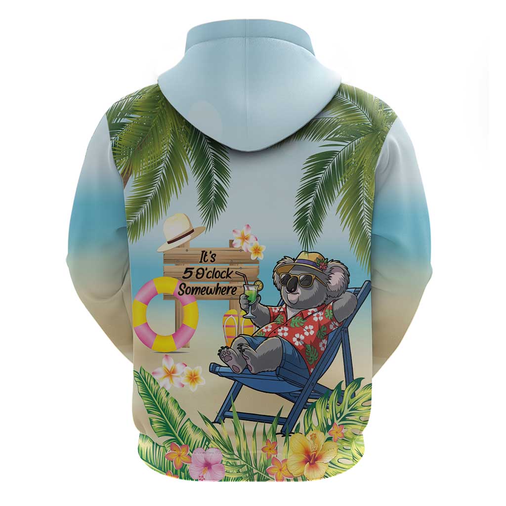 Chilling Koala Australia Hoodie It's 5 O’Clock Somewhere Tropical Vibes - Aussie Hoodie