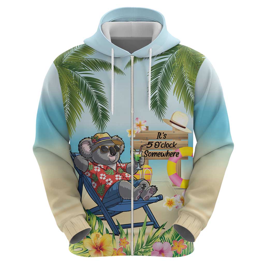 Chilling Koala Australia Hoodie It's 5 O’Clock Somewhere Tropical Vibes - Aussie Hoodie