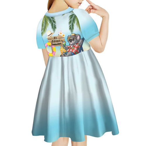 Chilling Koala Australia Kid Short Sleeve Dress It's 5 O’Clock Somewhere Tropical Vibes - Aussie Hoodie