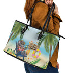 Chilling Koala Australia Leather Tote Bag It's 5 O’Clock Somewhere Tropical Vibes - Aussie Hoodie