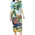 Chilling Koala Australia Long Sleeve Bodycon Dress It's 5 O’Clock Somewhere Tropical Vibes - Aussie Hoodie
