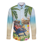Chilling Koala Australia Long Sleeve Button Shirt It's 5 O’Clock Somewhere Tropical Vibes - Aussie Hoodie