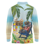 Chilling Koala Australia Long Sleeve Polo Shirt It's 5 O’Clock Somewhere Tropical Vibes - Aussie Hoodie