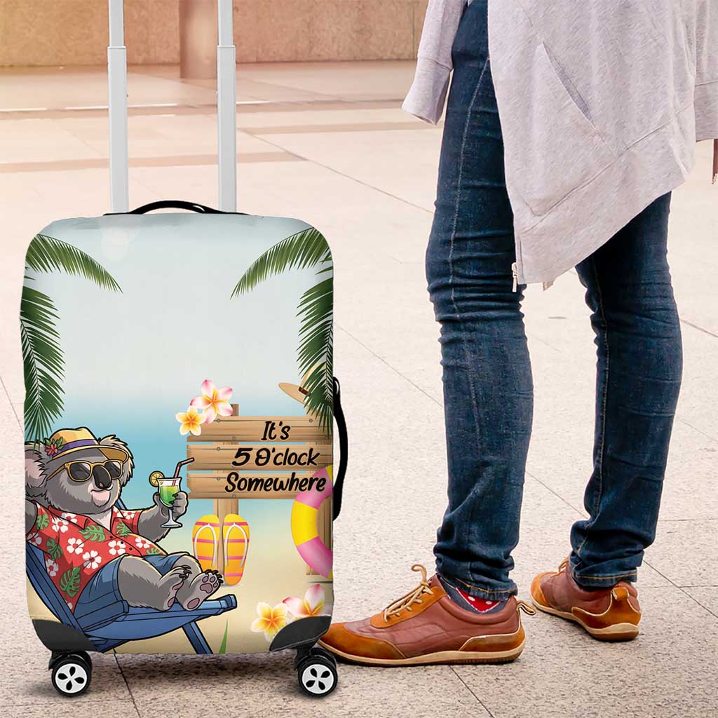 Chilling Koala Australia Luggage Cover It's 5 O’Clock Somewhere Tropical Vibes - Aussie Hoodie