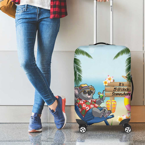Chilling Koala Australia Luggage Cover It's 5 O’Clock Somewhere Tropical Vibes - Aussie Hoodie