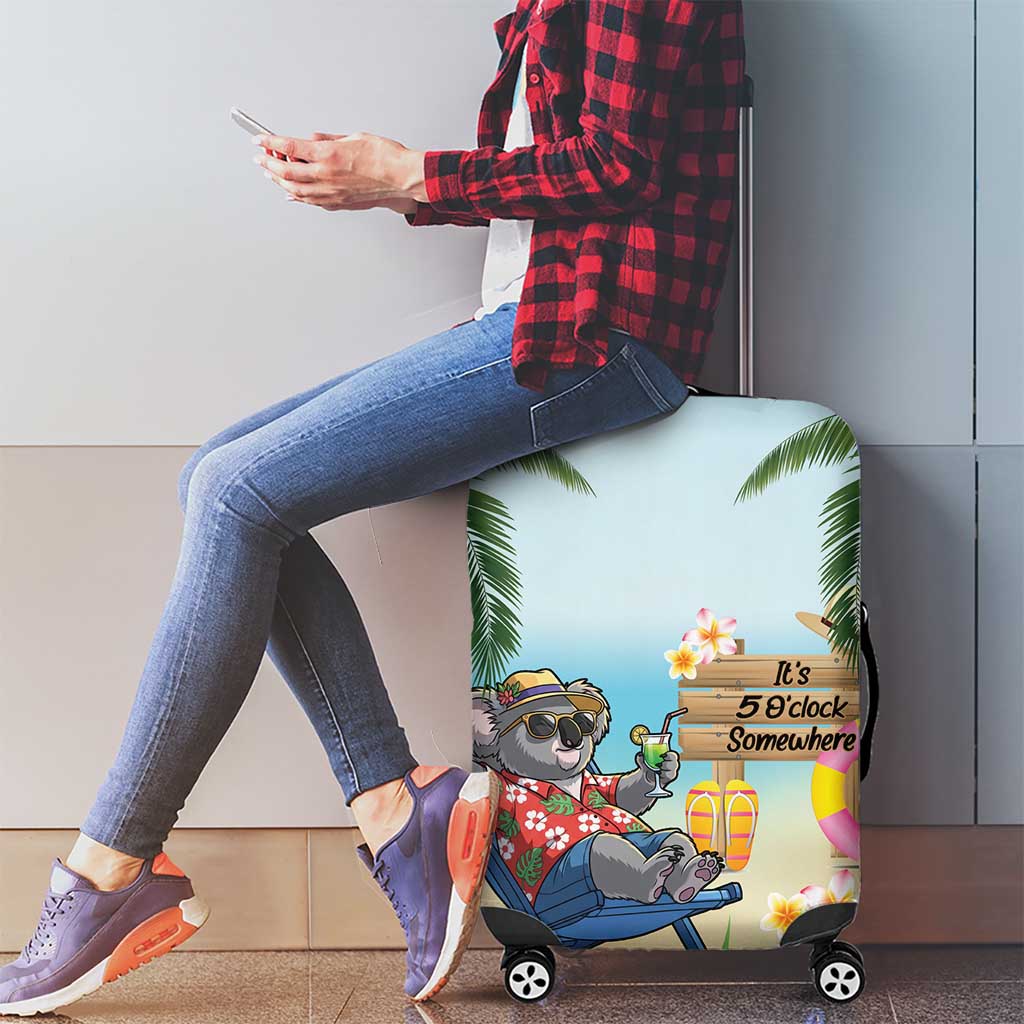Chilling Koala Australia Luggage Cover It's 5 O’Clock Somewhere Tropical Vibes - Aussie Hoodie