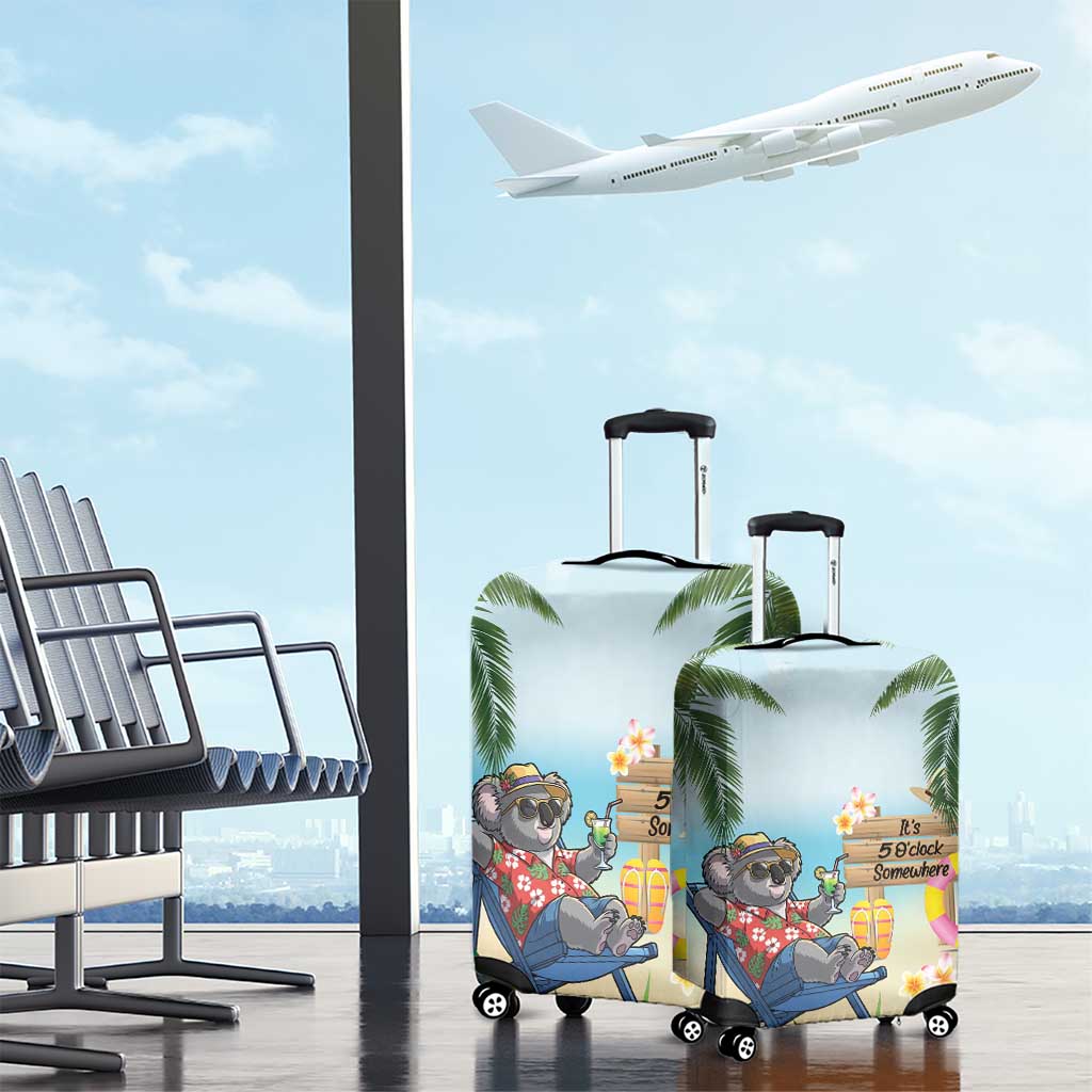 Chilling Koala Australia Luggage Cover It's 5 O’Clock Somewhere Tropical Vibes - Aussie Hoodie