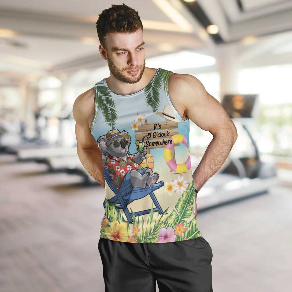 Chilling Koala Australia Men Tank Top It's 5 O’Clock Somewhere Tropical Vibes - Aussie Hoodie
