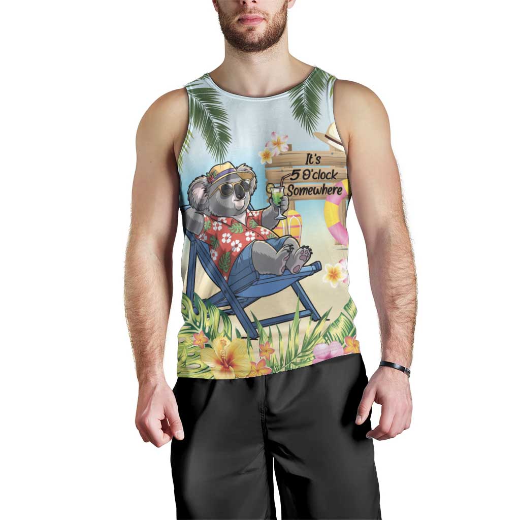 Chilling Koala Australia Men Tank Top It's 5 O’Clock Somewhere Tropical Vibes - Aussie Hoodie