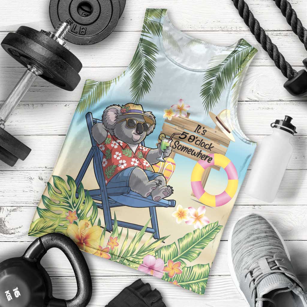 Chilling Koala Australia Men Tank Top It's 5 O’Clock Somewhere Tropical Vibes - Aussie Hoodie