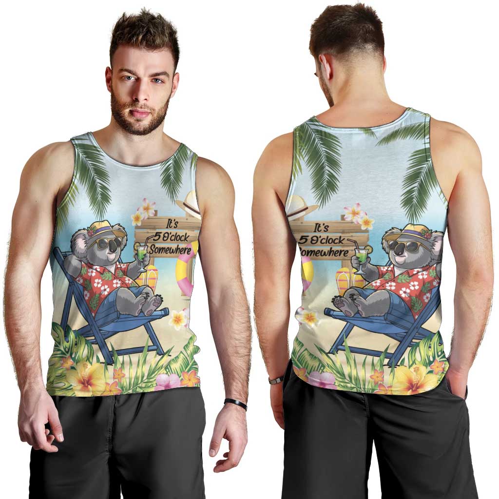 Chilling Koala Australia Men Tank Top It's 5 O’Clock Somewhere Tropical Vibes - Aussie Hoodie