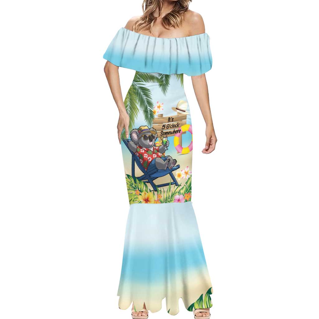 Chilling Koala Australia Mermaid Dress It's 5 O’Clock Somewhere Tropical Vibes - Aussie Hoodie