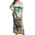 Chilling Koala Australia Off Shoulder Maxi Dress It's 5 O’Clock Somewhere Tropical Vibes - Aussie Hoodie
