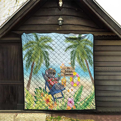 Chilling Koala Australia Quilt It's 5 O’Clock Somewhere Tropical Vibes - Aussie Hoodie