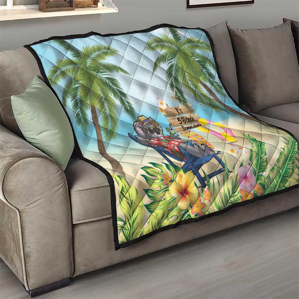 Chilling Koala Australia Quilt It's 5 O’Clock Somewhere Tropical Vibes - Aussie Hoodie