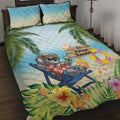 Chilling Koala Australia Quilt Bed Set It's 5 O’Clock Somewhere Tropical Vibes - Aussie Hoodie