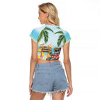Chilling Koala Australia Raglan Cropped T Shirt It's 5 O’Clock Somewhere Tropical Vibes - Aussie Hoodie