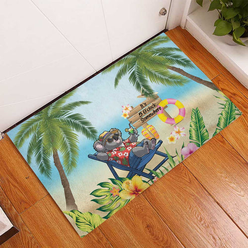 Chilling Koala Australia Rubber Doormat It's 5 O’Clock Somewhere Tropical Vibes - Aussie Hoodie