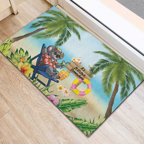 Chilling Koala Australia Rubber Doormat It's 5 O’Clock Somewhere Tropical Vibes - Aussie Hoodie