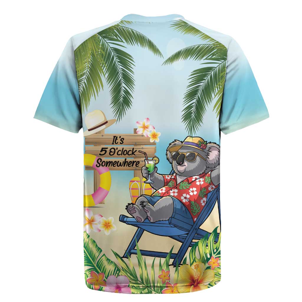 Chilling Koala Australia Rugby Jersey It's 5 O’Clock Somewhere Tropical Vibes - Aussie Hoodie