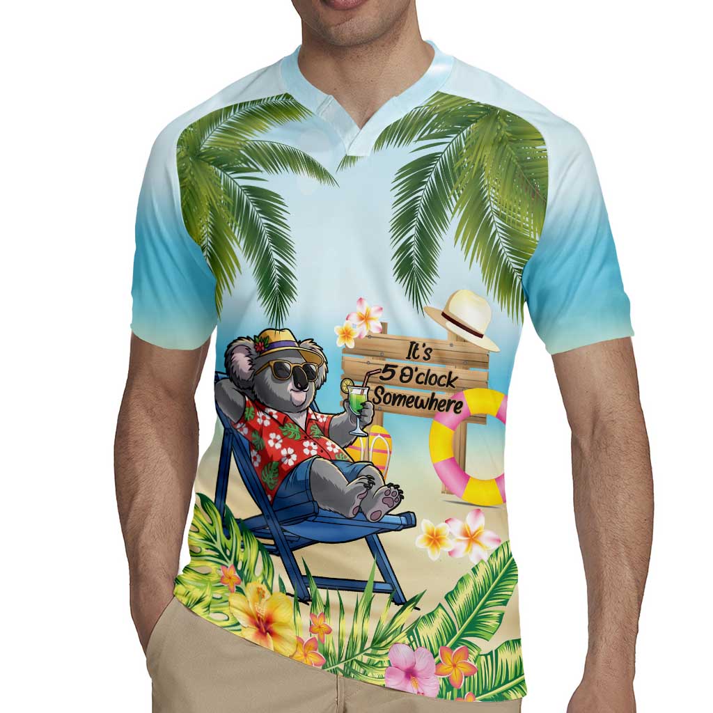 Chilling Koala Australia Rugby Jersey It's 5 O’Clock Somewhere Tropical Vibes - Aussie Hoodie