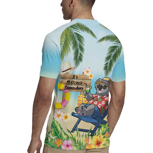 Chilling Koala Australia Rugby Jersey It's 5 O’Clock Somewhere Tropical Vibes - Aussie Hoodie