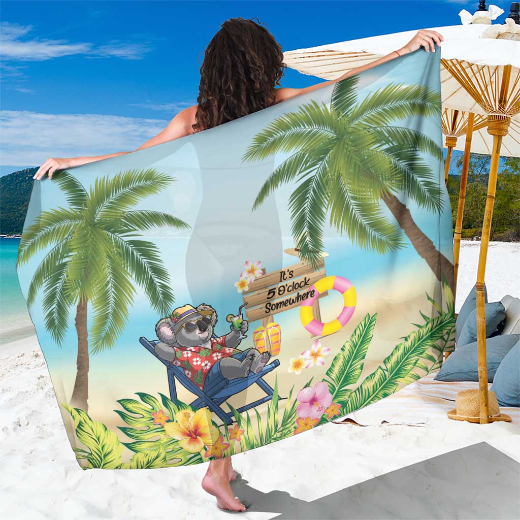 Chilling Koala Australia Sarong It's 5 O’Clock Somewhere Tropical Vibes - Aussie Hoodie