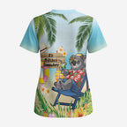 Chilling Koala Australia Scrub Top It's 5 O’Clock Somewhere Tropical Vibes - Aussie Hoodie