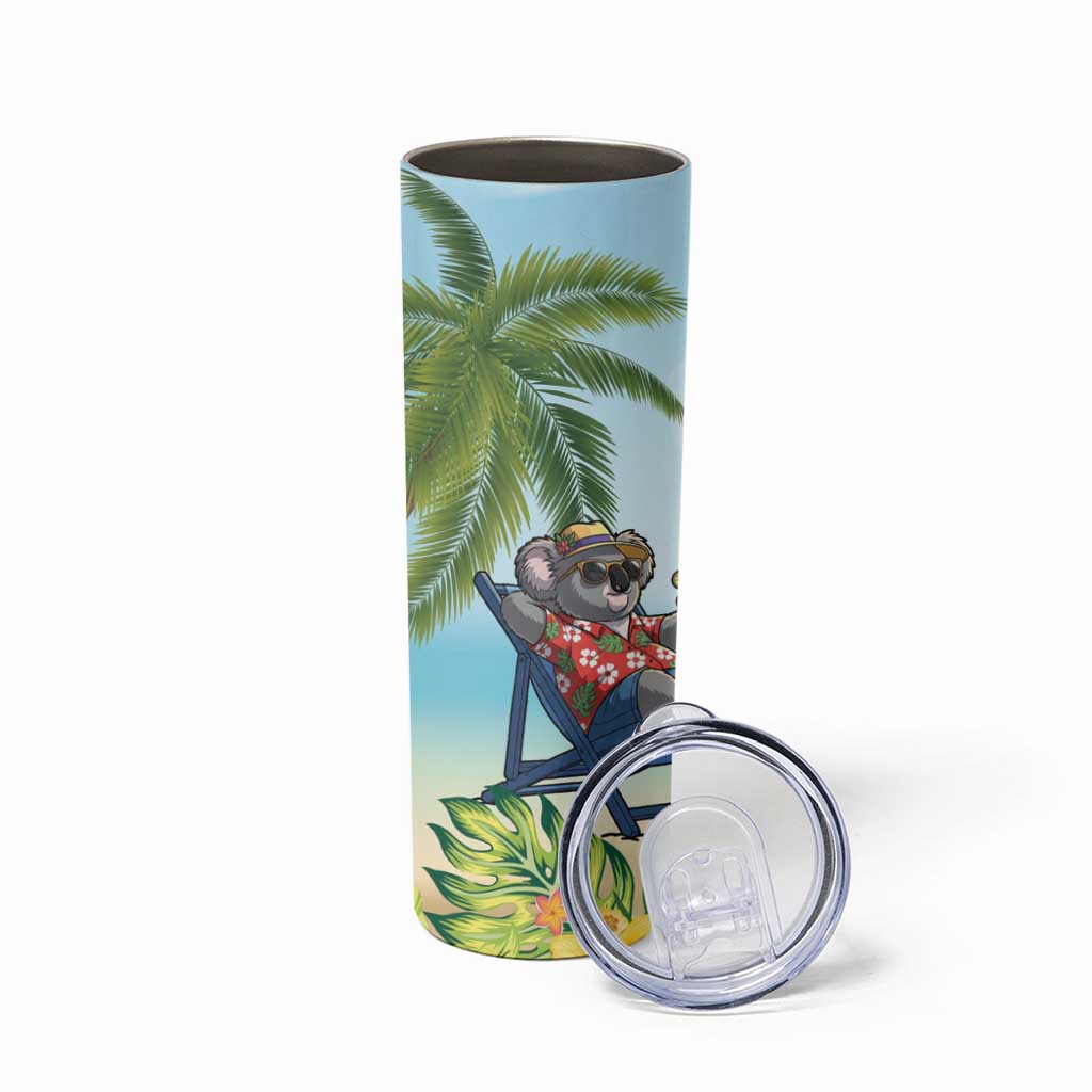 Chilling Koala Australia Skinny Tumbler It's 5 O’Clock Somewhere Tropical Vibes - Aussie Hoodie