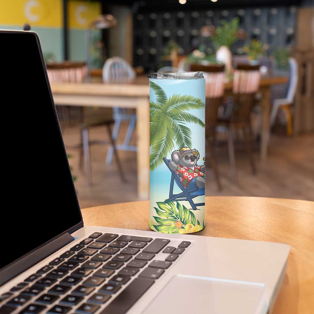 Chilling Koala Australia Skinny Tumbler It's 5 O’Clock Somewhere Tropical Vibes - Aussie Hoodie