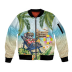 Chilling Koala Australia Sleeve Zip Bomber Jacket It's 5 O’Clock Somewhere Tropical Vibes - Aussie Hoodie